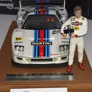 SET Ferrari F40 LM #23 White Martini Racing 1996 5 Spoke Gold Rims Tecnomodel TM18-286U + Figura de Piloto Personalizada de Martini Racing Incluida AD76354 1:18 Limited Edition 110 PIEZAS