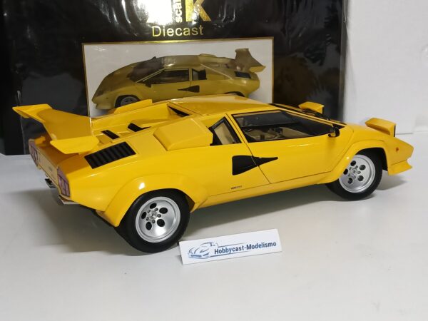 KK Scale KKDC120144 - Lamborghin. Countach LP 5000S QV Yellow 1985 - échelle 1/12 - modèle de Voiture