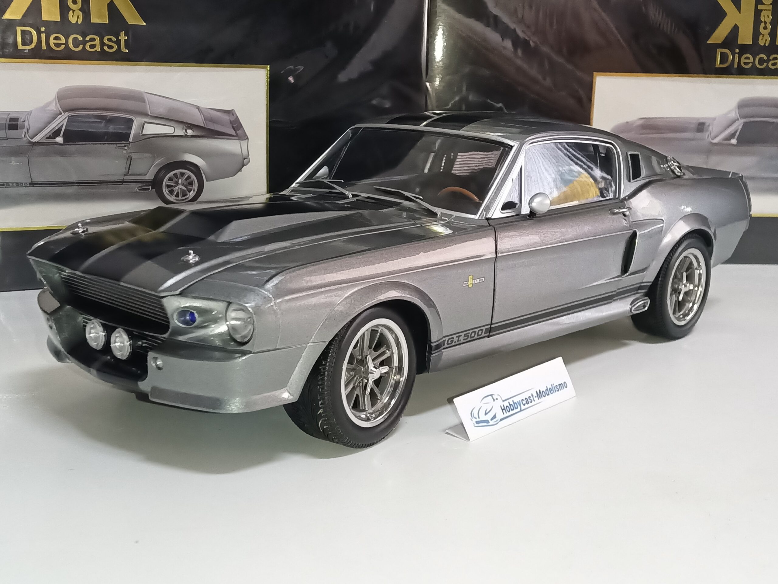 1:12 FORD MUSTANG SHELBY GT500 ELEANOR 1967 GREY DE LA PELICULA "GONE IN 60 SECONDS" KK-SCALE KKDC120171 1/12 - Imagen 6