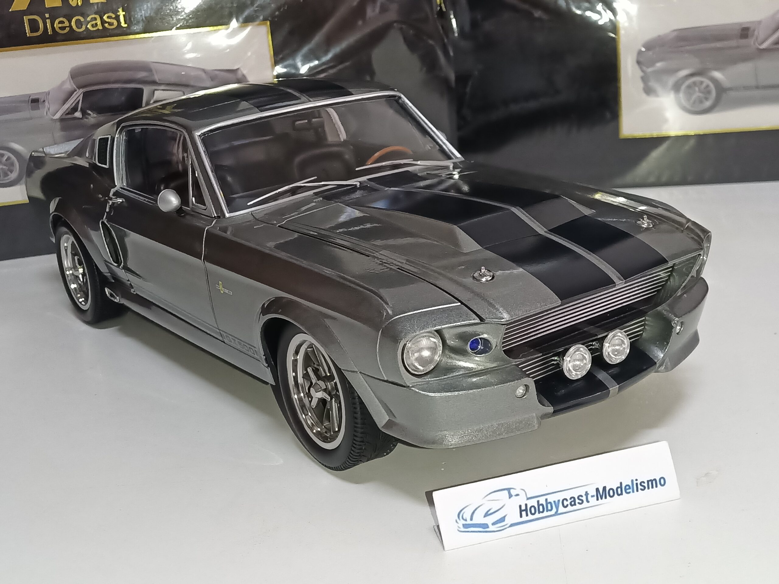 1:12 FORD MUSTANG SHELBY GT500 ELEANOR 1967 GREY DE LA PELICULA "GONE IN 60 SECONDS" KK-SCALE KKDC120171 1/12 - Imagen 12
