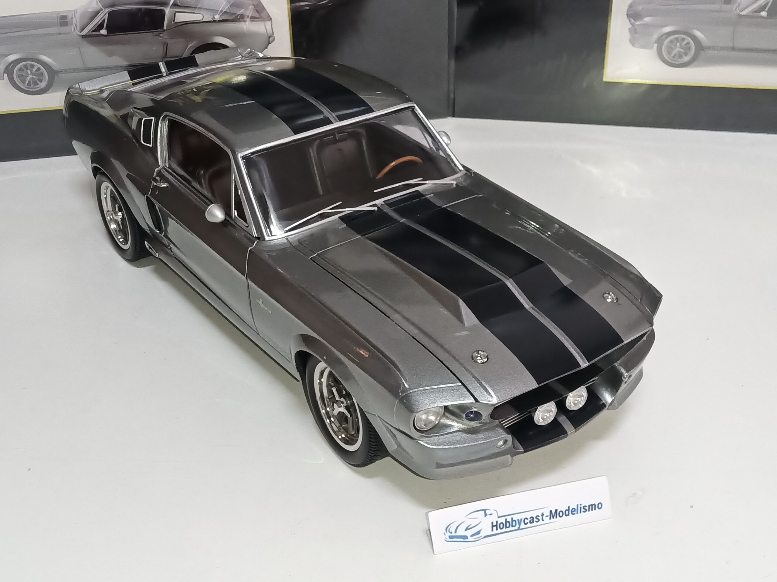 1:12 FORD MUSTANG SHELBY GT500 ELEANOR 1967 GREY DE LA PELICULA "GONE IN 60 SECONDS" KK-SCALE KKDC120171 1/12 - Imagen 13