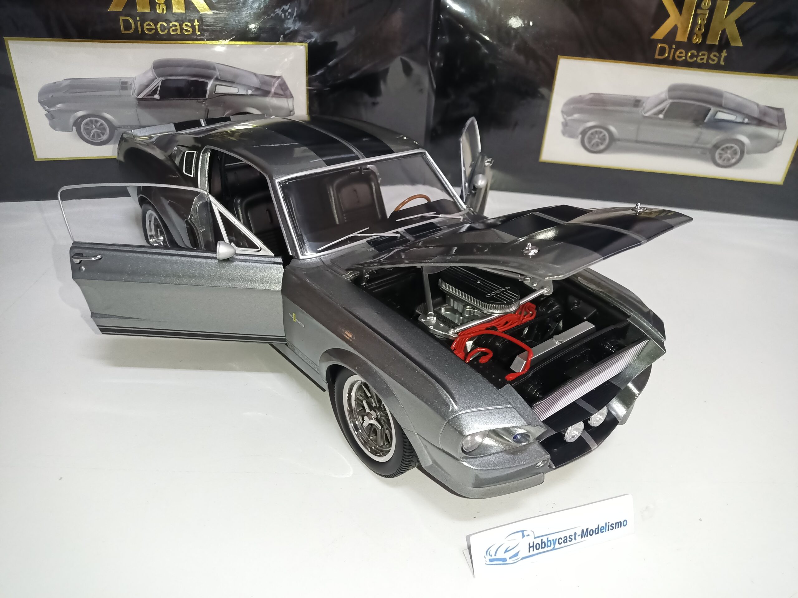 1:12 FORD MUSTANG SHELBY GT500 ELEANOR 1967 GREY DE LA PELICULA "GONE IN 60 SECONDS" KK-SCALE KKDC120171 1/12 - Imagen 14
