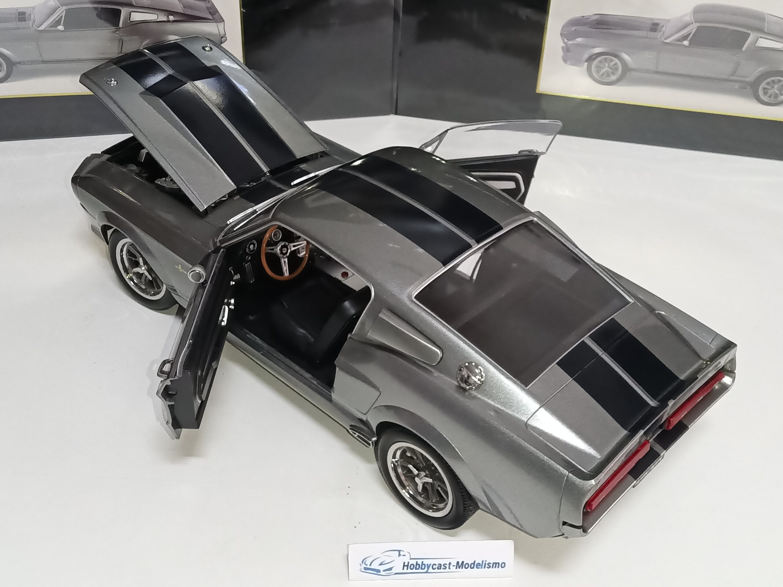 1:12 FORD MUSTANG SHELBY GT500 ELEANOR 1967 GREY DE LA PELICULA "GONE IN 60 SECONDS" KK-SCALE KKDC120171 1/12 - Imagen 22