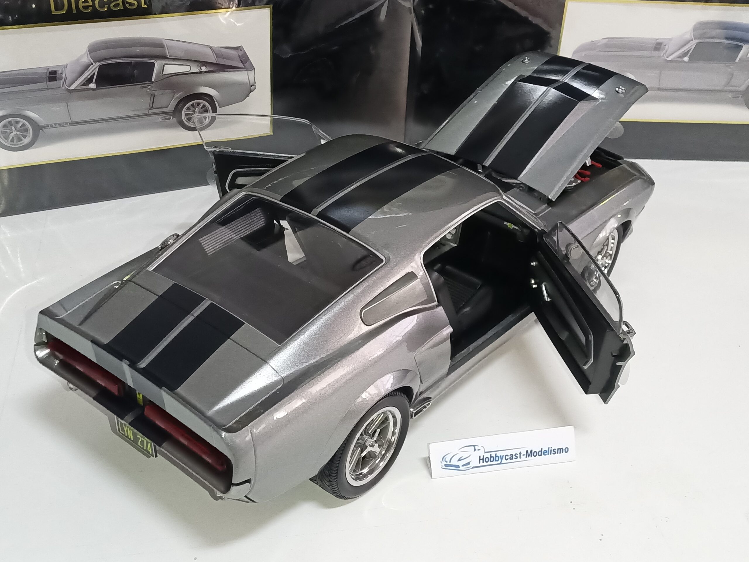 1:12 FORD MUSTANG SHELBY GT500 ELEANOR 1967 GREY DE LA PELICULA "GONE IN 60 SECONDS" KK-SCALE KKDC120171 1/12 - Imagen 24