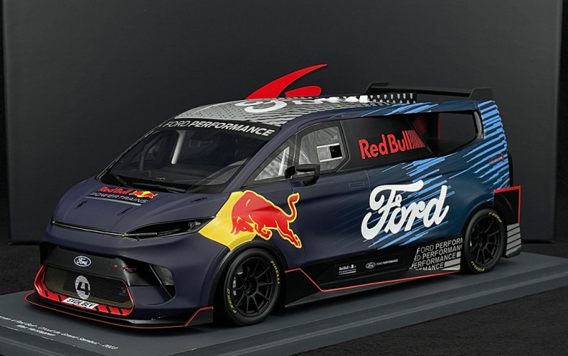 Ford Transit Supervan 4 Red Bull Grand Sambuc 2023 Verstappen con Vitrina 1:18 SPARK 18S728 - Imagen 10