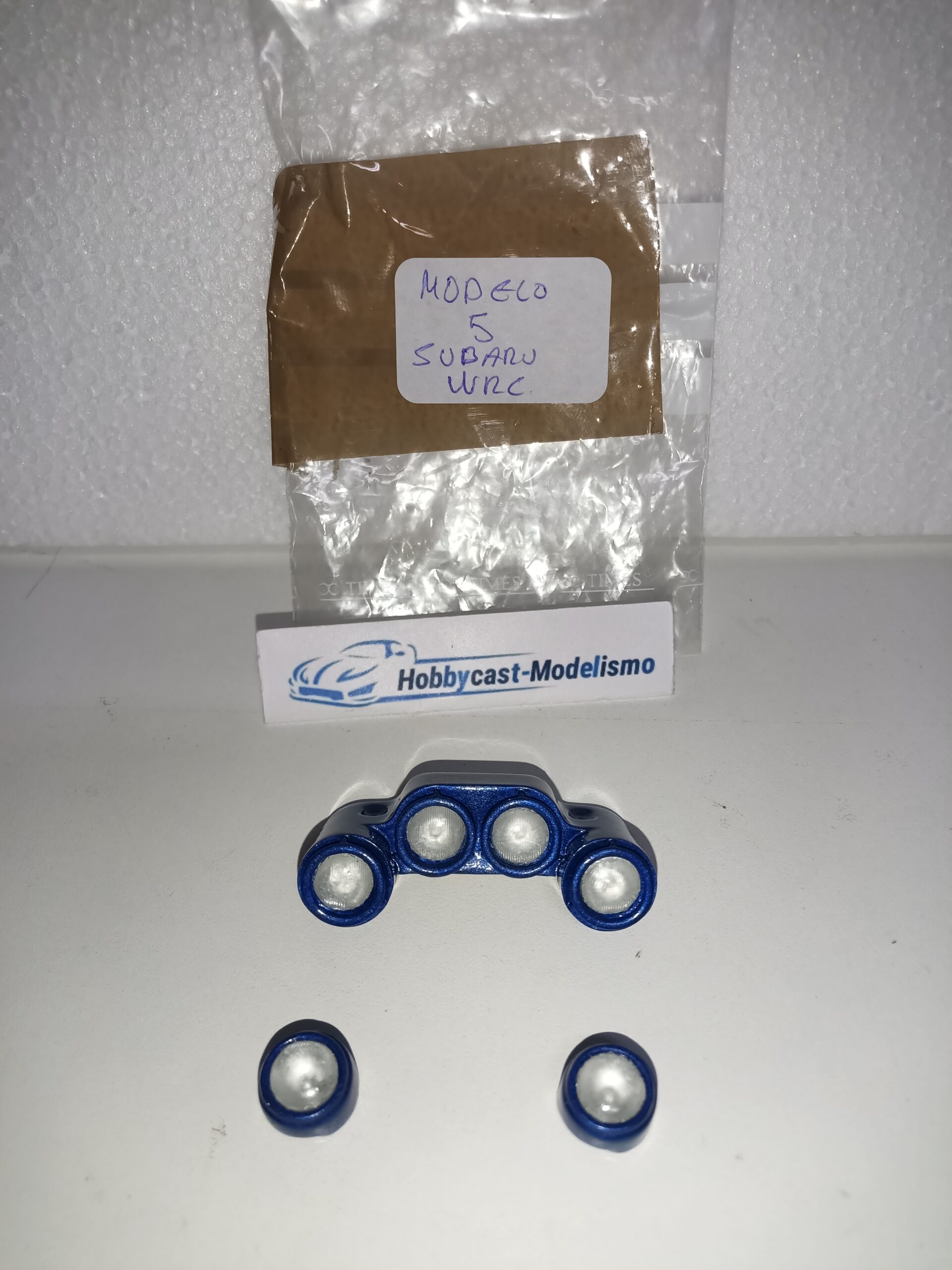 REPLICA FARERA NOCTURNA COMPLETA DEL SUBARU IMPREZA WRC 1998 ( MODELO 5 ) AZUL YA PINTADA - Imagen 3