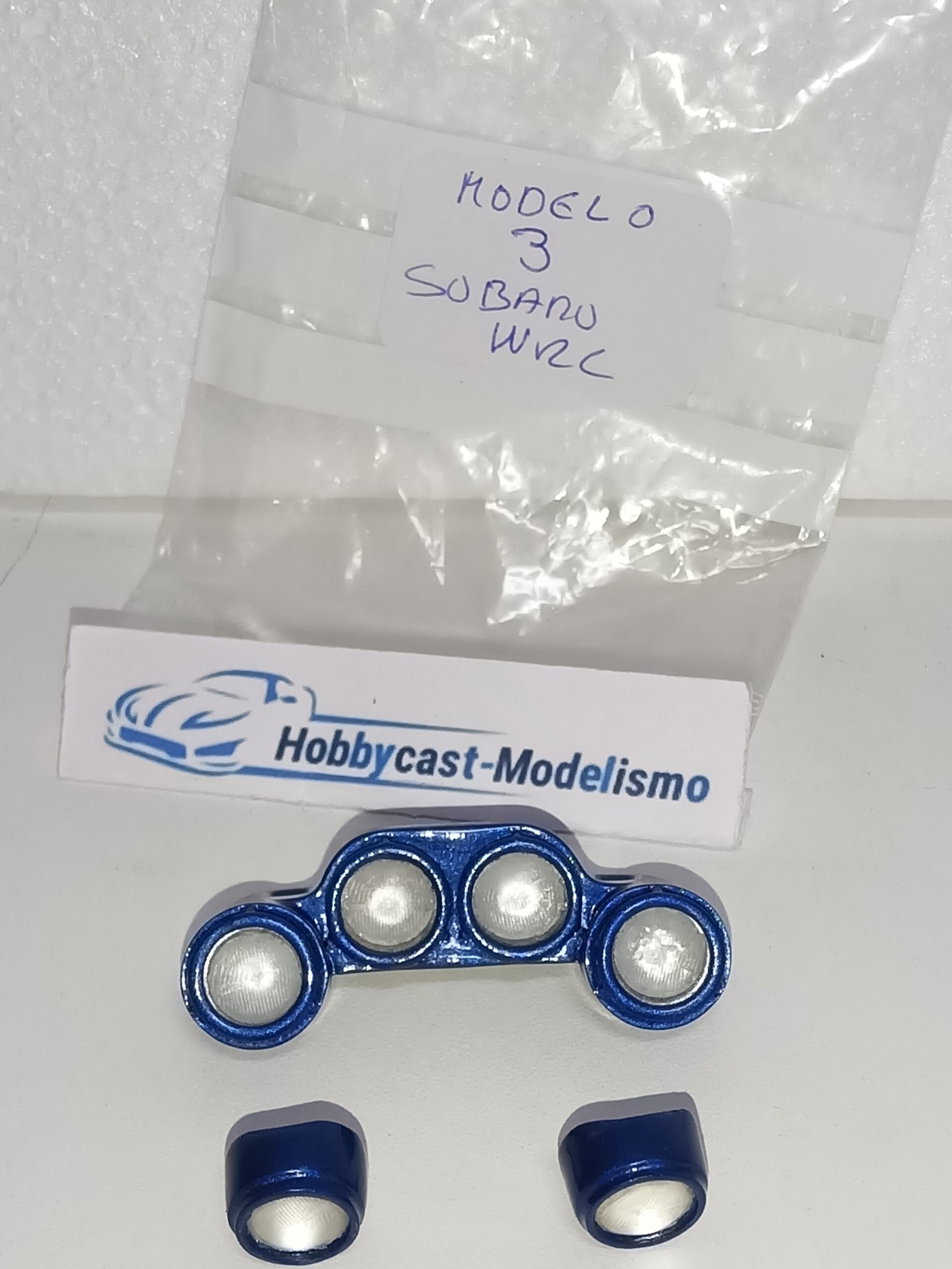 REPLICA FARERA NOCTURNA COMPLETA DEL SUBARU IMPREZA WRC 1998 ( MODELO 3 ) AZUL YA PINTADA
