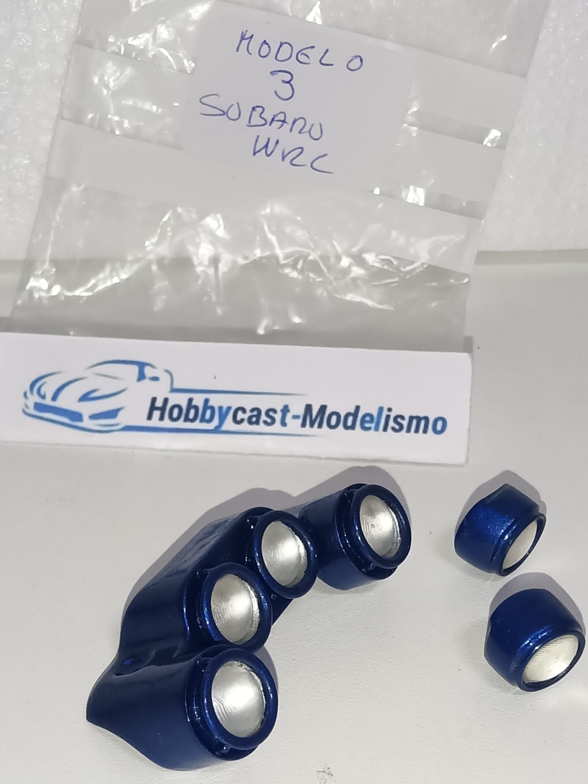 REPLICA FARERA NOCTURNA COMPLETA DEL SUBARU IMPREZA WRC 1998 ( MODELO 3 ) AZUL YA PINTADA - Imagen 8