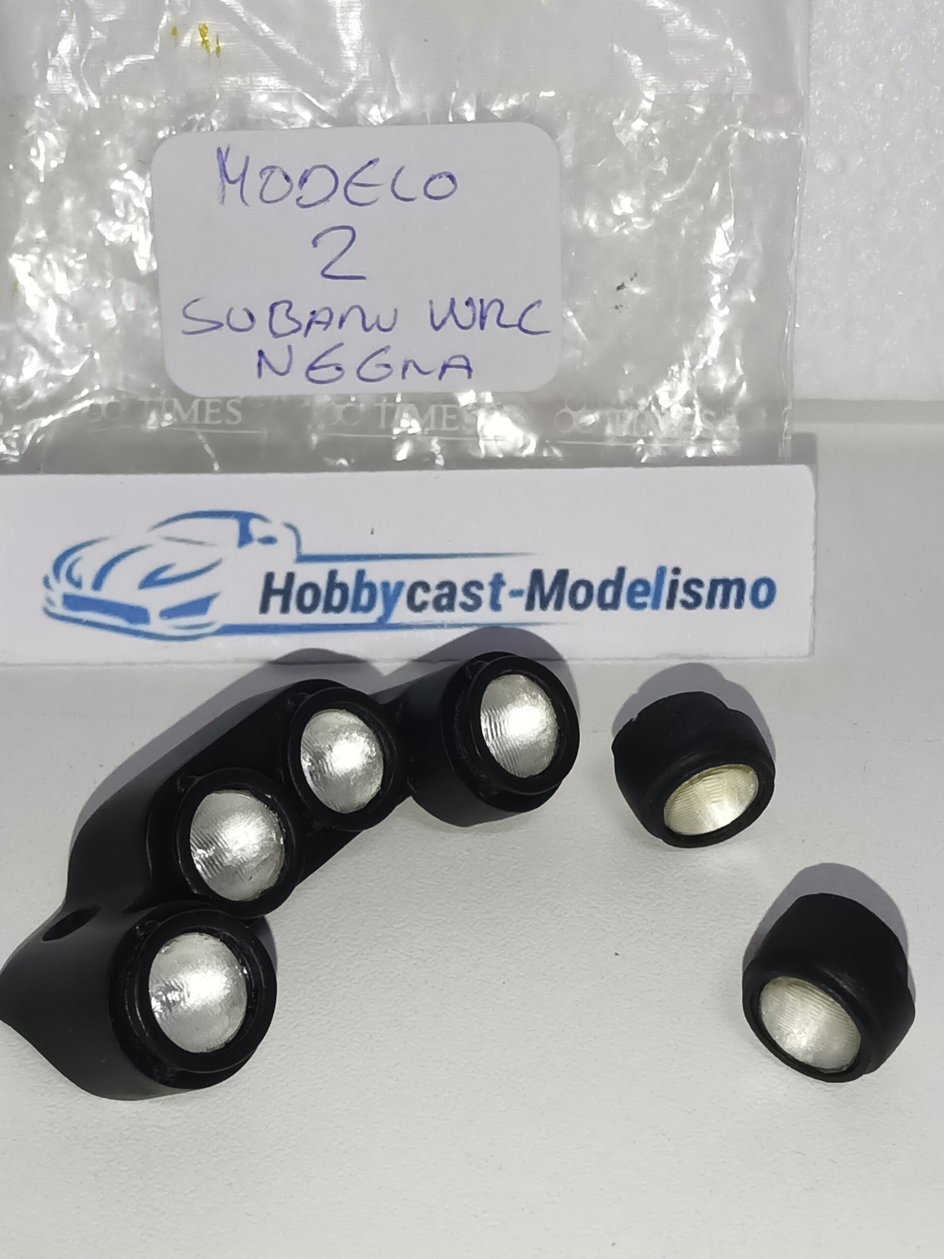 REPLICA FARERA NOCTURNA COMPLETA DEL SUBARU IMPREZA WRC 1998 ( MODELO 2 ) NEGRA MATE YA PINTADA - Imagen 8