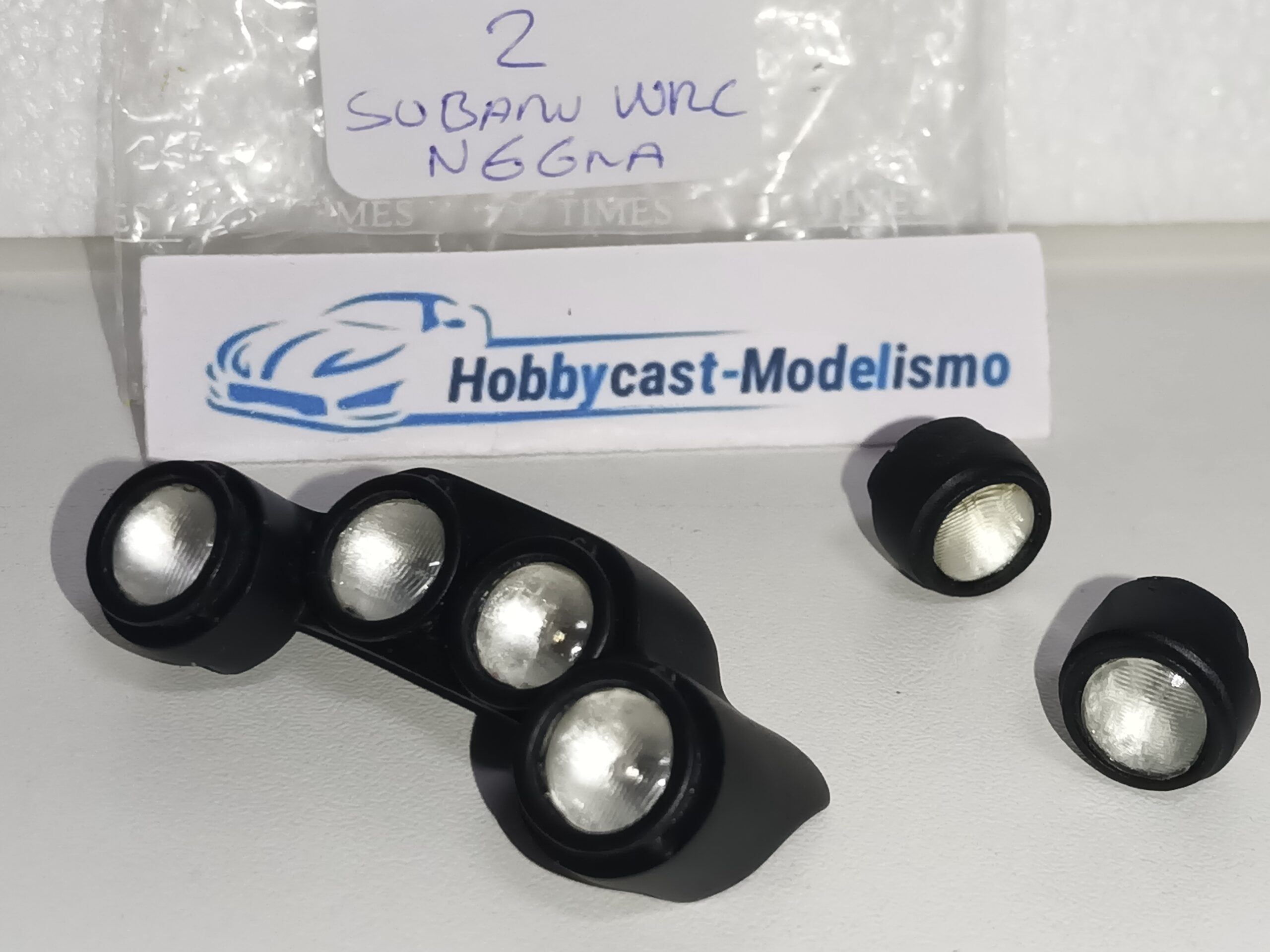 REPLICA FARERA NOCTURNA COMPLETA DEL SUBARU IMPREZA WRC 1998 ( MODELO 2 ) NEGRA MATE YA PINTADA - Imagen 9