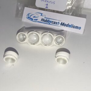 REPLICA FARERA NOCTURNA COMPLETA UNIVERSAL PARA RENAULT, PEUGEOT O SIMILARES  ( MODELO 1 ) BLANCA YA PINTADA  1:18