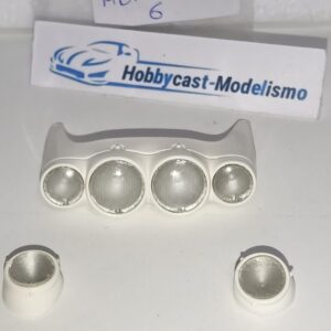 REPLICA FARERA NOCTURNA COMPLETA UNIVERSAL PARA RENAULT, PEUGEOT O SIMILARES ( MODELO 6 ) BLANCA YA PINTADA 1:18