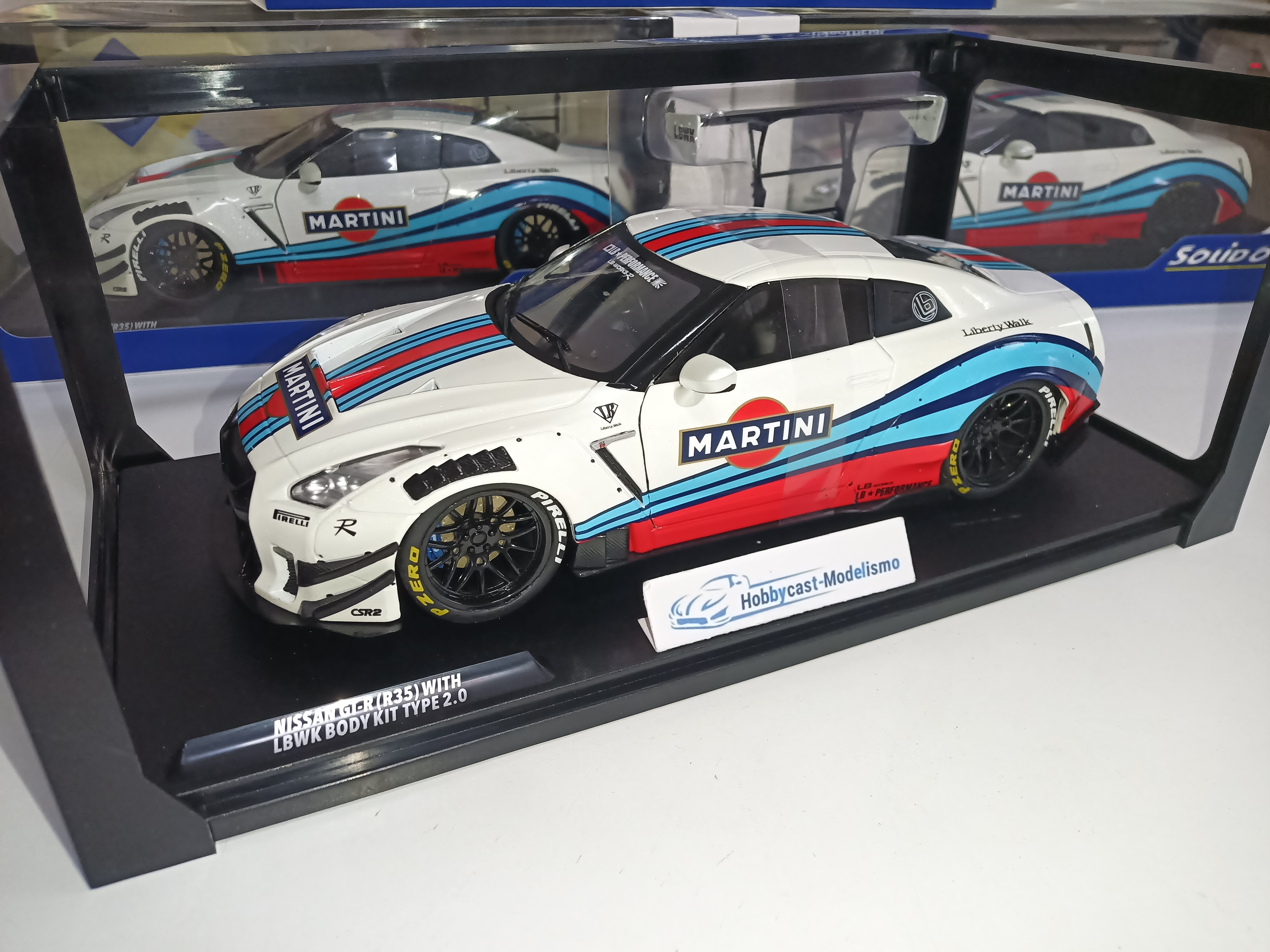 NISSAN GT-R R35 LIBERTY Walk Body Kit Type 2.0 Martini Racing 2024 S1805819 SOLIDO 1:18