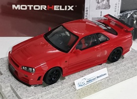 Nissan Skyline GT-R (R34) Customized Version Red M83411 Motorhelix Limitado a 399 Pcs 1:18