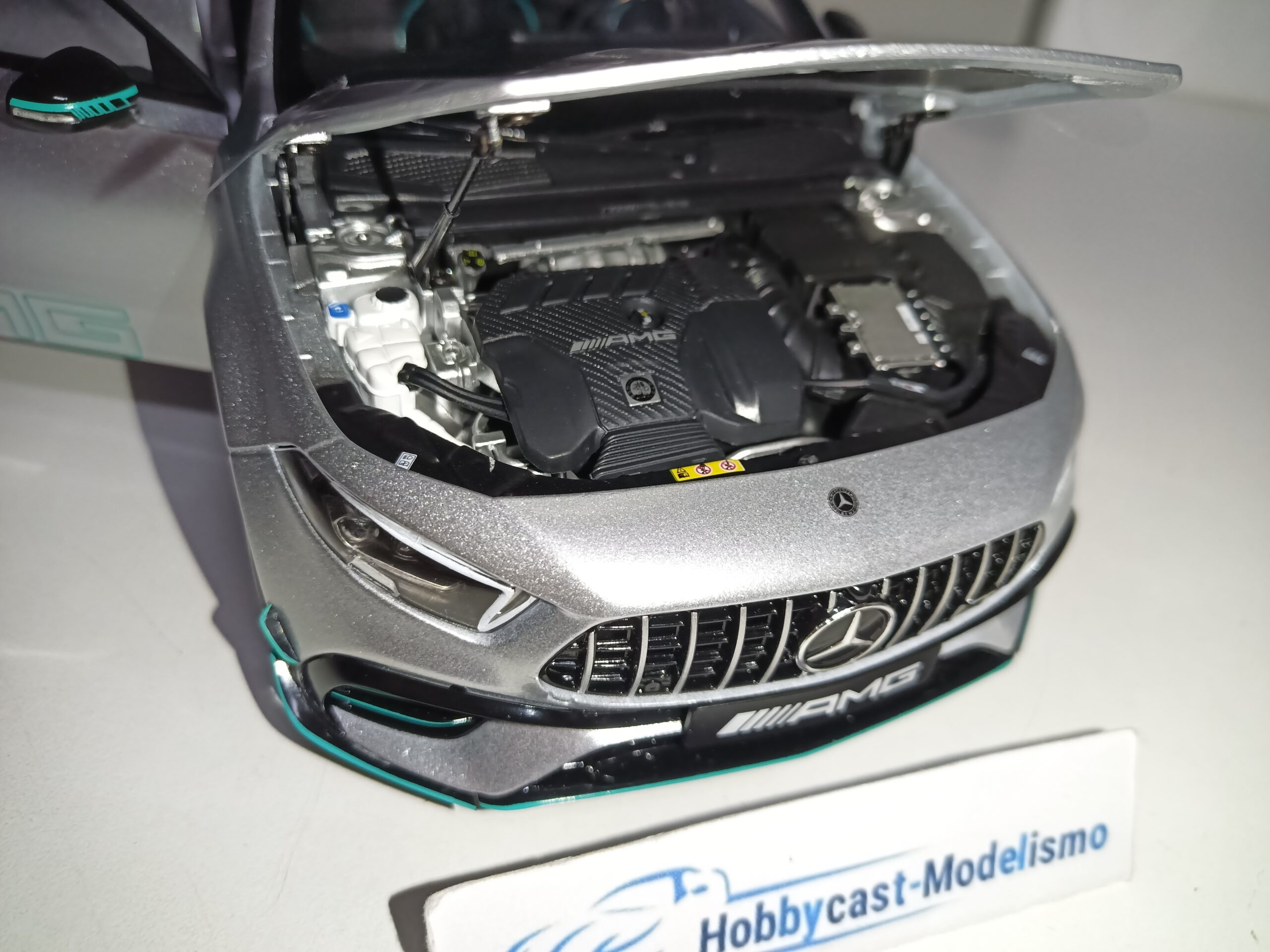 MERCEDES BENZ CLASE A 45s AMG PLATA DECORACION AMG PETRONAS 1:18 NZG LIMITED EDITION 200 Pcs - Imagen 16