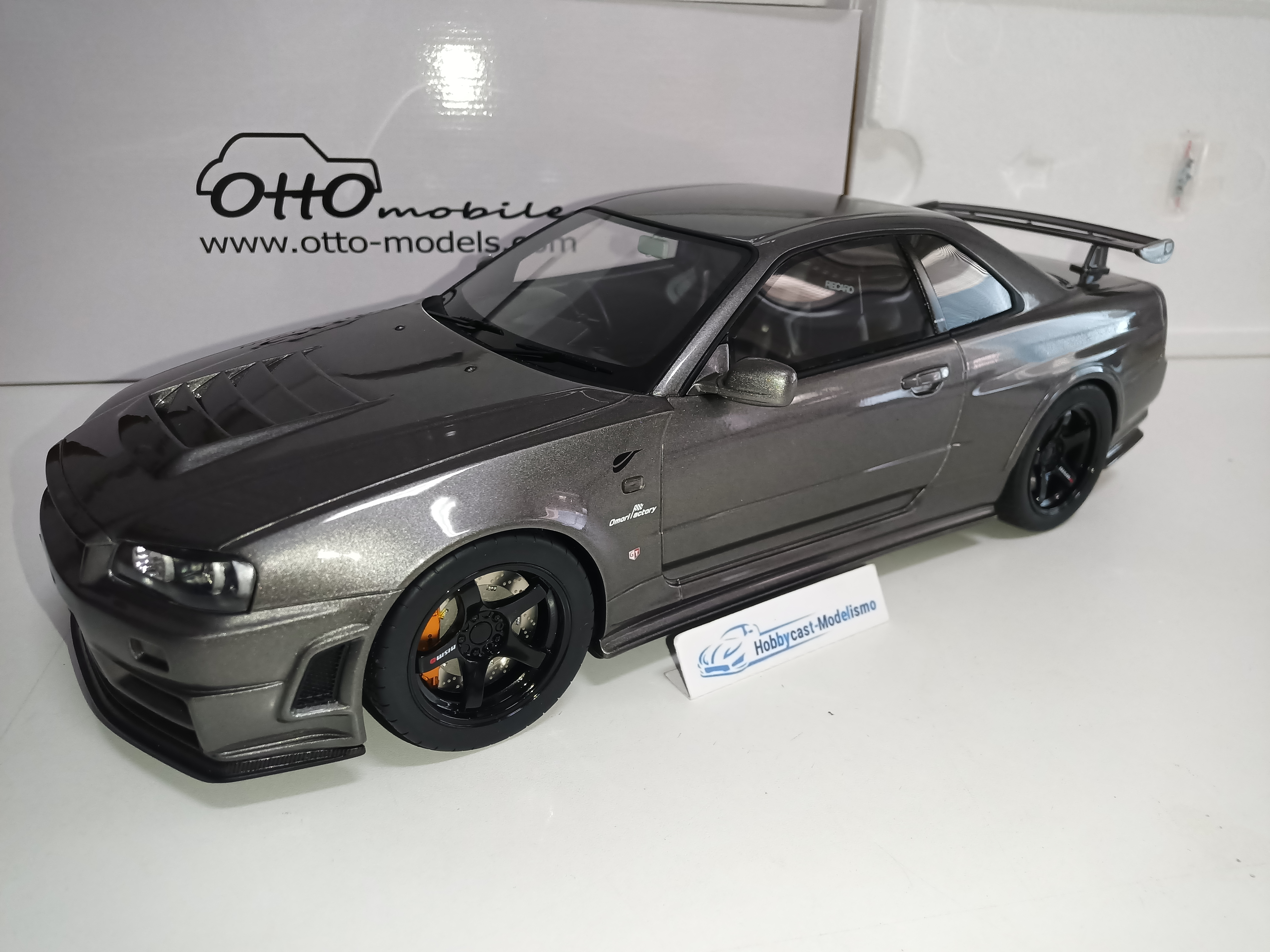1/12 Nissan Skyline GT-R (NISMO BNR34 CRS Versión) Gun Metal 2005 G103 OTTO-MOBILE 1:12 LIMITED EDITION 999 PCS - Imagen 5
