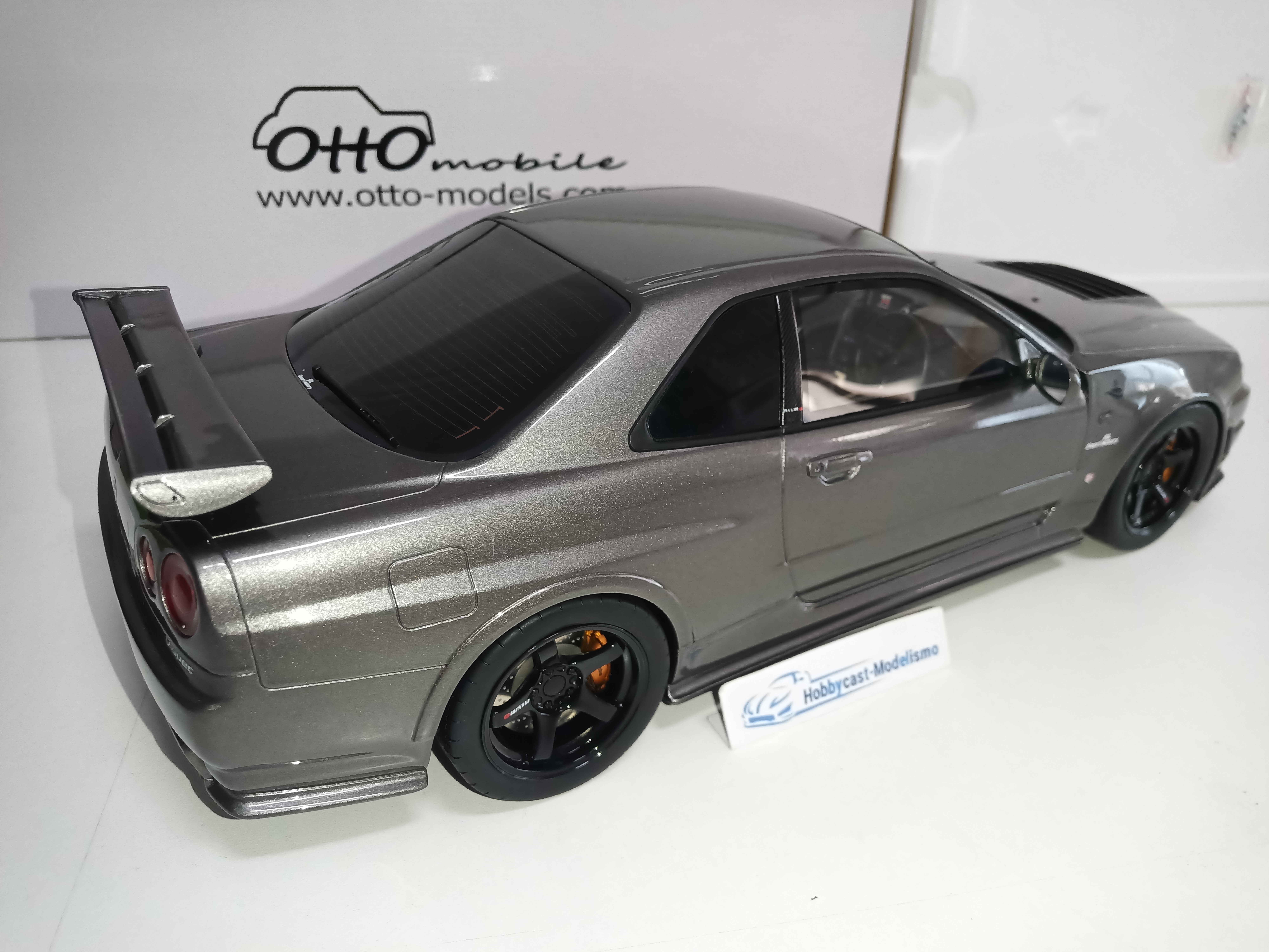 1/12 Nissan Skyline GT-R (NISMO BNR34 CRS Versión) Gun Metal 2005 G103 OTTO-MOBILE 1:12 LIMITED EDITION 999 PCS - Imagen 14