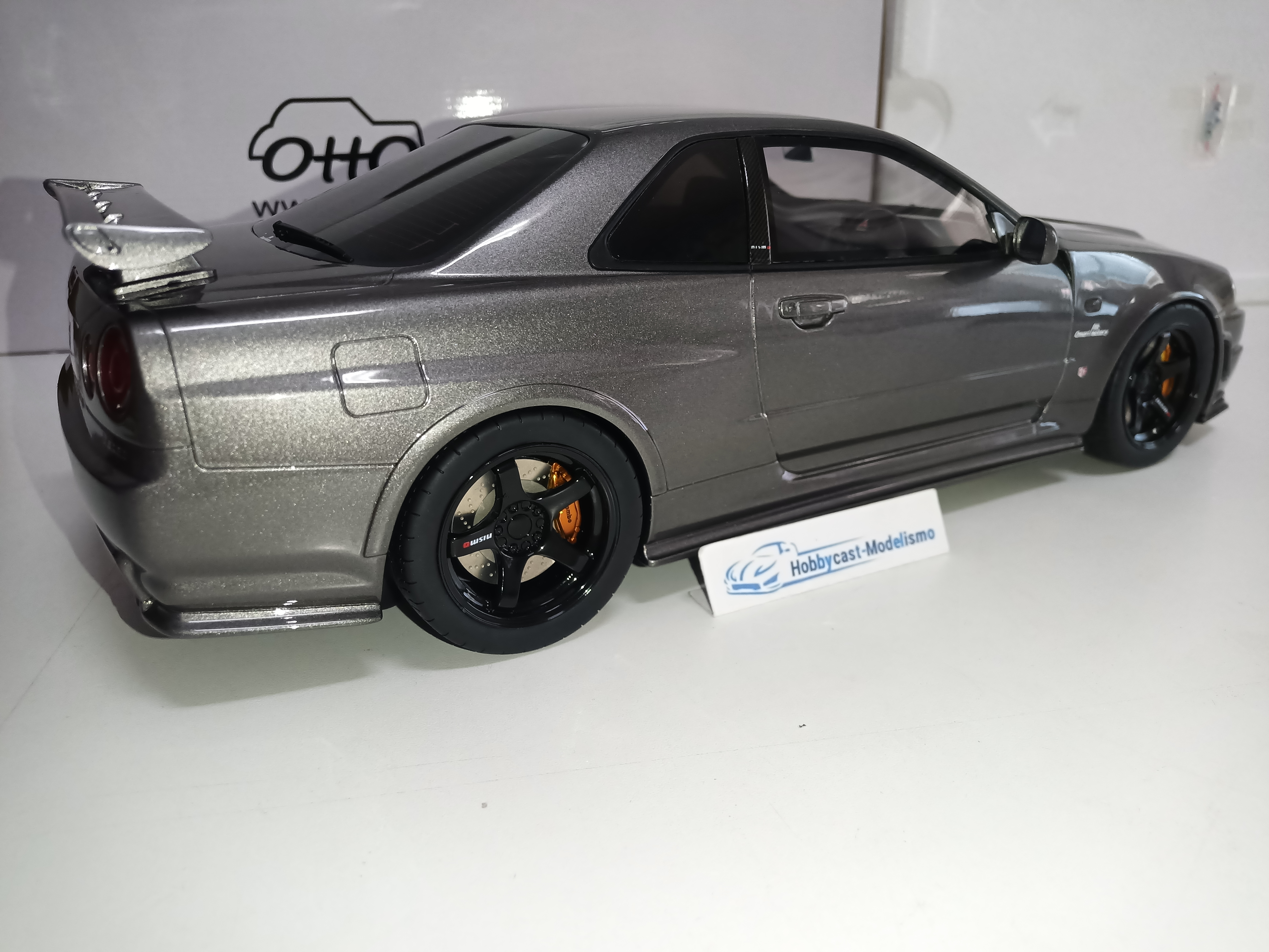 1/12 Nissan Skyline GT-R (NISMO BNR34 CRS Versión) Gun Metal 2005 G103 OTTO-MOBILE 1:12 LIMITED EDITION 999 PCS - Imagen 8