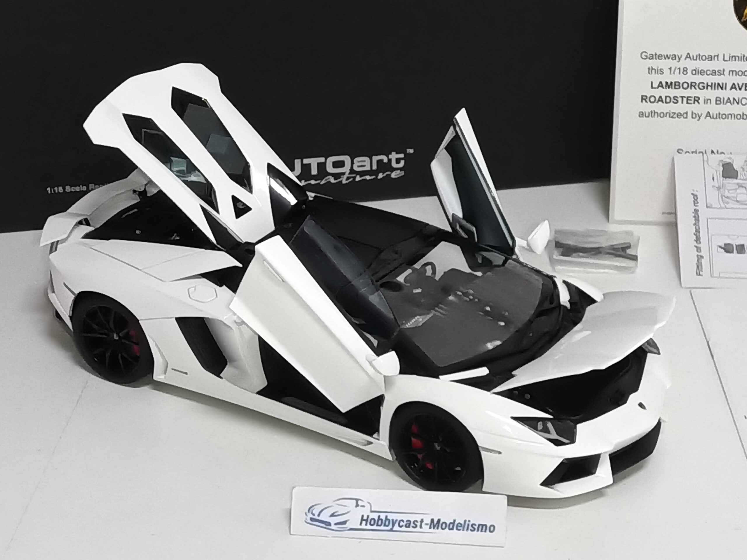 Lamborghini Aventador LP700-4 ROADSTER BIANCO ISIS/WHITE AUTOART 74696 1:18 - Imagen 10